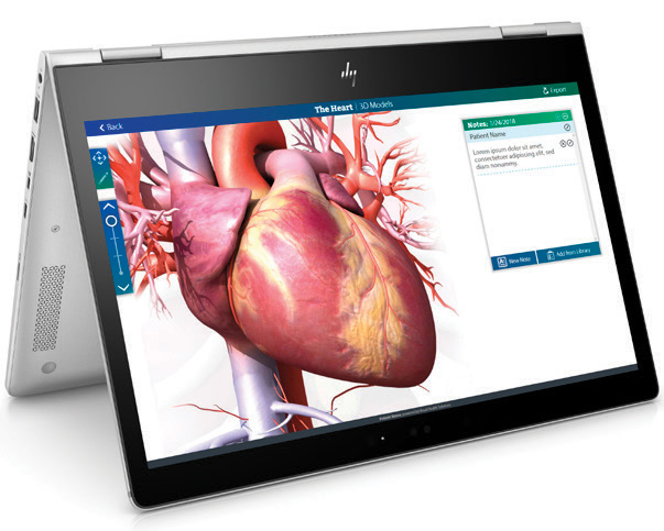 The HP EliteBook x360 thin, convertible PC combined with Patient Nexus animation provide a tool for patients to take ownership of their health.